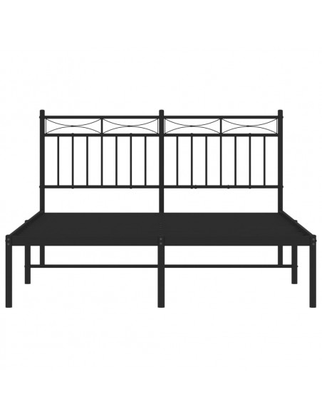 Giroletto con Testiera in Metallo Nero 135x190 cm