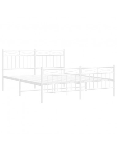 Giroletto con Testiera e Pediera Metallo Bianco 150x200 cm