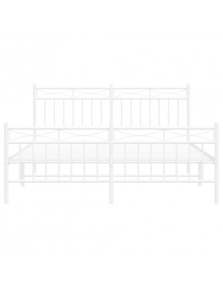 Giroletto con Testiera e Pediera Metallo Bianco 150x200 cm