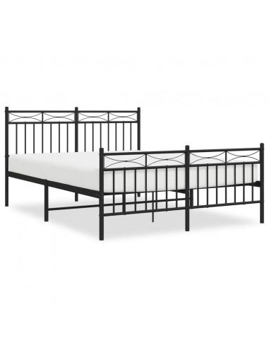 Giroletto con Testiera e Pediera Metallo Nero 135x190 cm