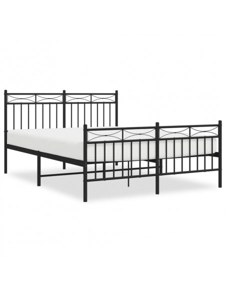 Giroletto con Testiera e Pediera Metallo Nero 135x190 cm