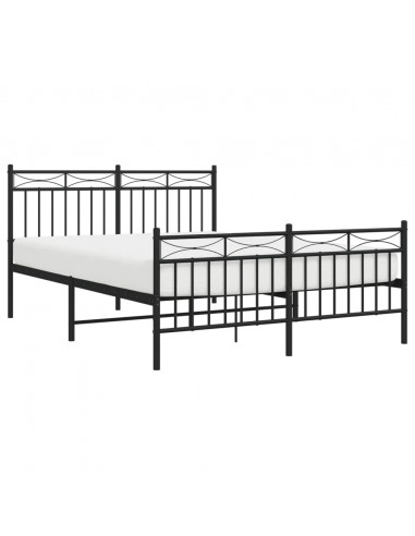 Giroletto con Testiera e Pediera Metallo Nero 135x190 cm