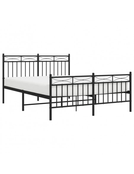 Giroletto con Testiera e Pediera Metallo Nero 135x190 cm