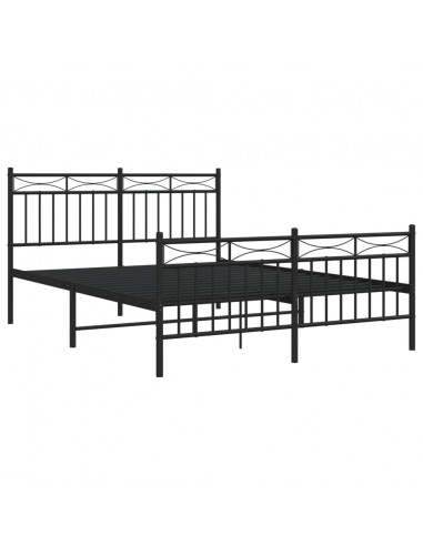Giroletto con Testiera e Pediera Metallo Nero 135x190 cm