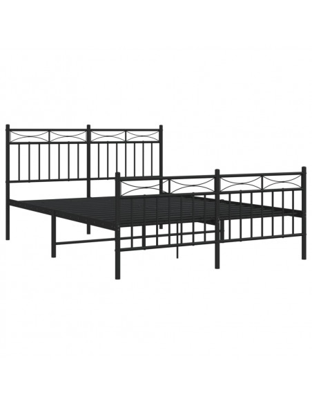 Giroletto con Testiera e Pediera Metallo Nero 135x190 cm