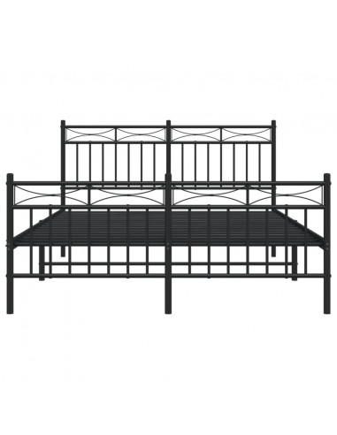 Giroletto con Testiera e Pediera Metallo Nero 135x190 cm