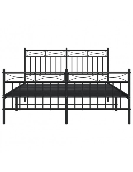 Giroletto con Testiera e Pediera Metallo Nero 135x190 cm