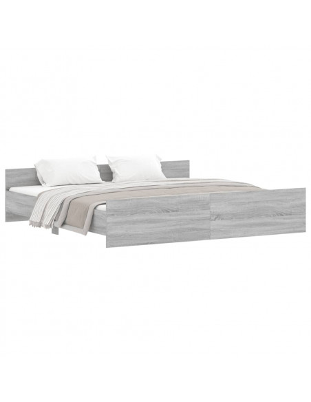 Giroletto con Testiera e Pediera Grigio Sonoma 200x200 cm
