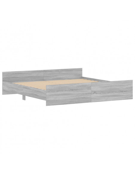 Giroletto con Testiera e Pediera Grigio Sonoma 200x200 cm