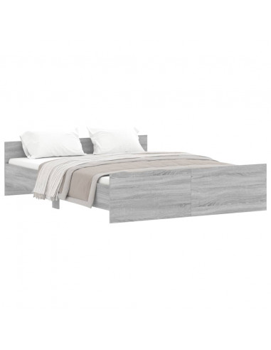 Giroletto con Testiera e Pediera Grigio Sonoma 150x200 cm