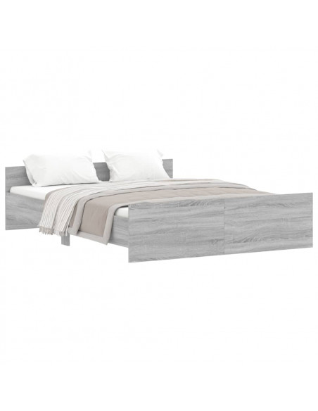 Giroletto con Testiera e Pediera Grigio Sonoma 150x200 cm
