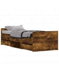 Giroletto con Testiera e Pediera Rovere Fumo 75x190 cm 2