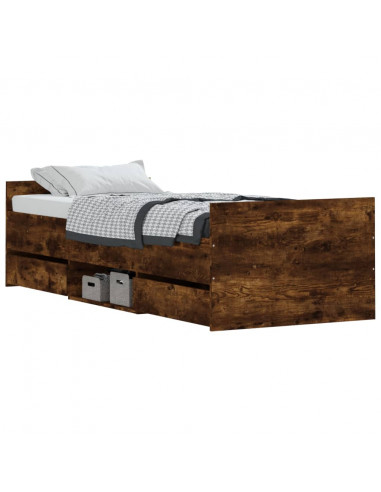 Giroletto con Testiera e Pediera Rovere Fumo 75x190 cm