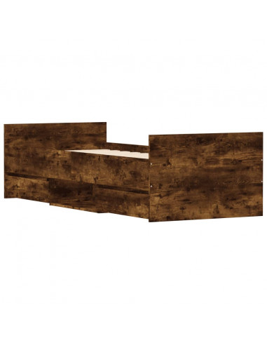 Giroletto con Testiera e Pediera Rovere Fumo 75x190 cm