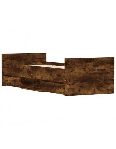 Giroletto con Testiera e Pediera Rovere Fumo 75x190 cm
