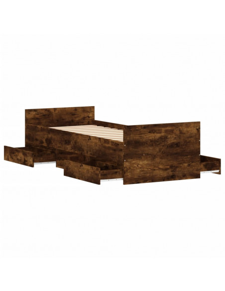 Giroletto con Testiera e Pediera Rovere Fumo 75x190 cm