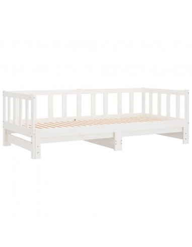 Divano Letto con Letto Estraibile Bianco 90x190cm Massello Pino