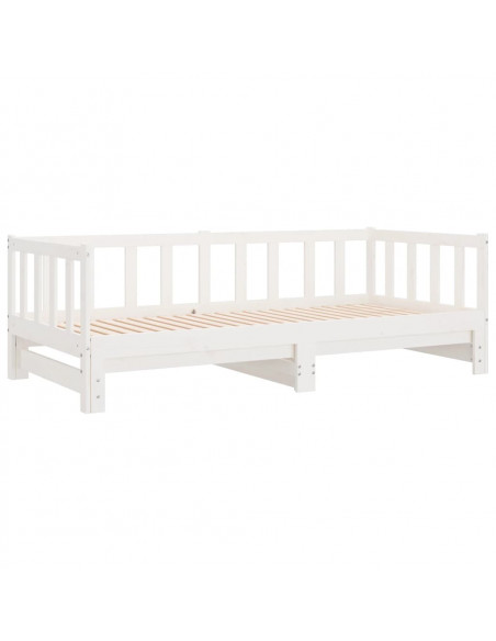 Divano Letto con Letto Estraibile Bianco 90x190cm Massello Pino
