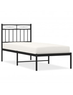 Giroletto con Testiera in Metallo Nero 80x200 cm 2