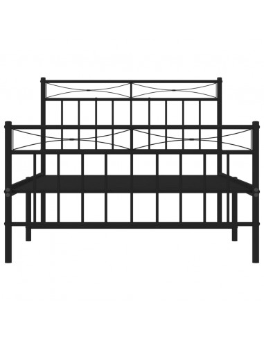 Giroletto con Testiera e Pediera Metallo Nero 107x203 cm