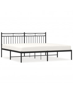 Giroletto con Testiera in Metallo Nero 183x213 cm 2