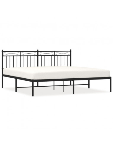 Giroletto con Testiera in Metallo Nero 183x213 cm