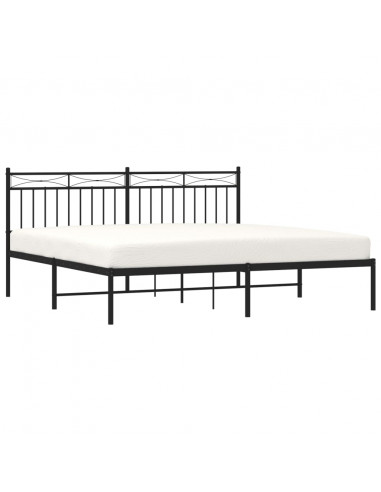 Giroletto con Testiera in Metallo Nero 183x213 cm