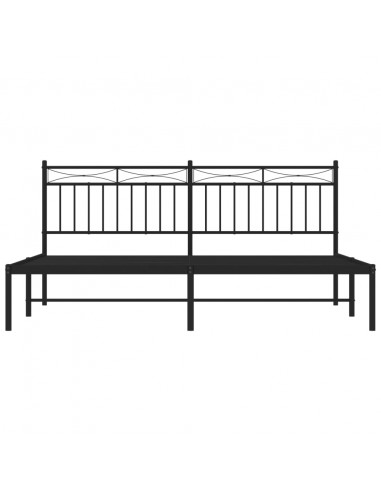 Giroletto con Testiera in Metallo Nero 183x213 cm