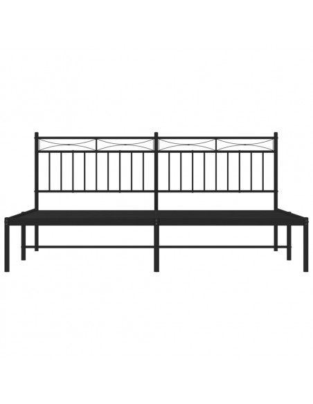 Giroletto con Testiera in Metallo Nero 183x213 cm