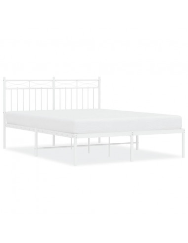 Giroletto con Testiera Metallo Bianco 135x190 cm