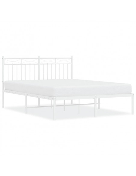 Giroletto con Testiera Metallo Bianco 135x190 cm