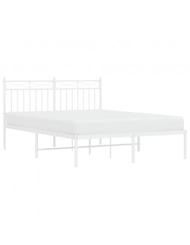 Giroletto con Testiera Metallo Bianco 135x190 cm