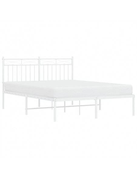 Giroletto con Testiera Metallo Bianco 135x190 cm