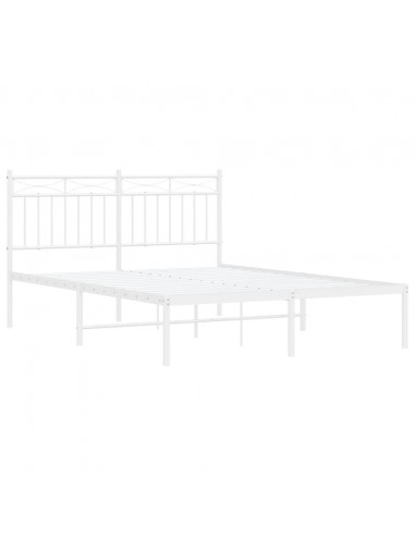 Giroletto con Testiera Metallo Bianco 135x190 cm