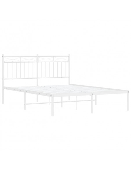 Giroletto con Testiera Metallo Bianco 135x190 cm