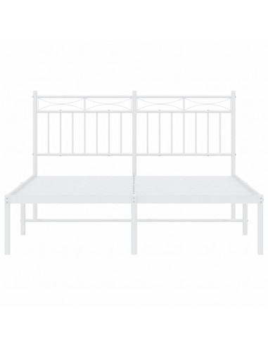 Giroletto con Testiera Metallo Bianco 135x190 cm