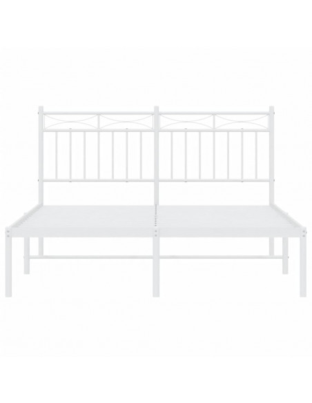 Giroletto con Testiera Metallo Bianco 135x190 cm