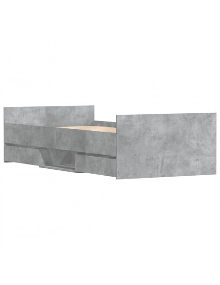 Giroletto con Testiera e Pediera Grigio Cemento 90x200 cm