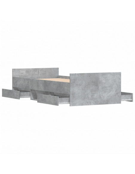 Giroletto con Testiera e Pediera Grigio Cemento 90x200 cm