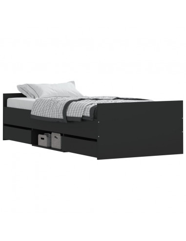 Giroletto con Testiera e Pediera Nero 90x200 cm