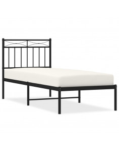 Giroletto con Testiera in Metallo Nero 75x190 cm 2