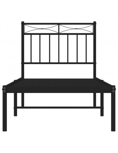 Giroletto con Testiera in Metallo Nero 75x190 cm