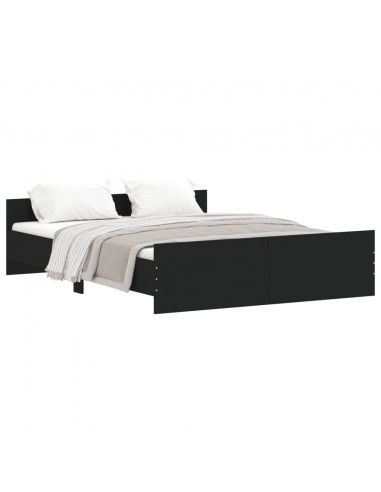 Giroletto con Testiera e Pediera Nero 150x200 cm