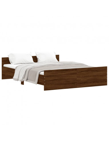 Giroletto con Testiera e Pediera Rovere Marrone 150x200 cm