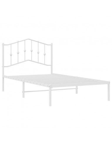 Giroletto con Testiera Metallo Bianco 100x190 cm