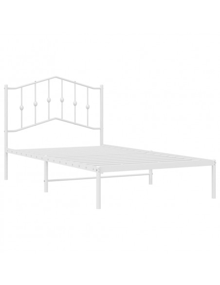 Giroletto con Testiera Metallo Bianco 100x190 cm