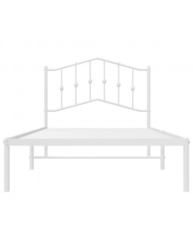 Giroletto con Testiera Metallo Bianco 100x190 cm