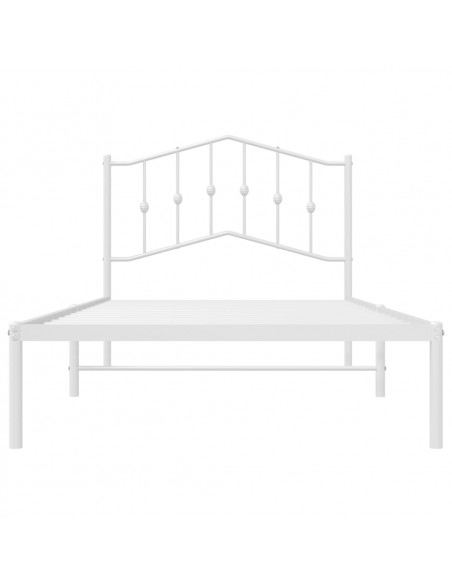 Giroletto con Testiera Metallo Bianco 100x190 cm