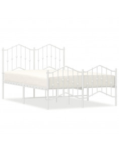 Giroletto con Testiera e Pediera Metallo Bianco 120x190 cm 2