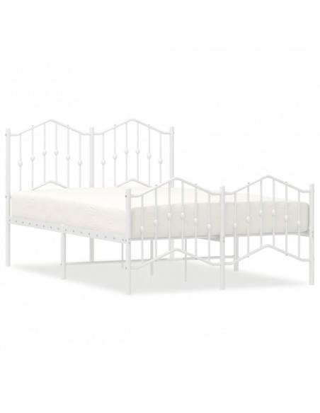 Giroletto con Testiera e Pediera Metallo Bianco 120x190 cm